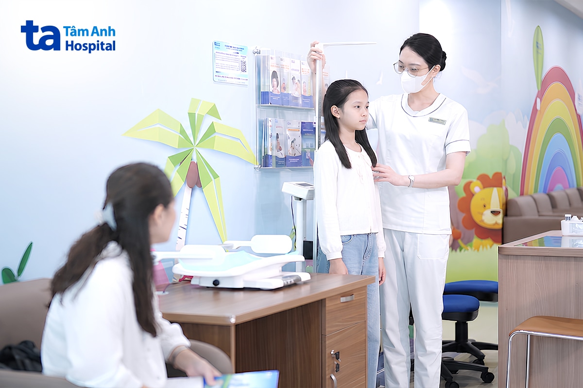 Quy trình khám cho trẻ tại Bệnh viện Đa khoa Tâm Anh Hà Nội.