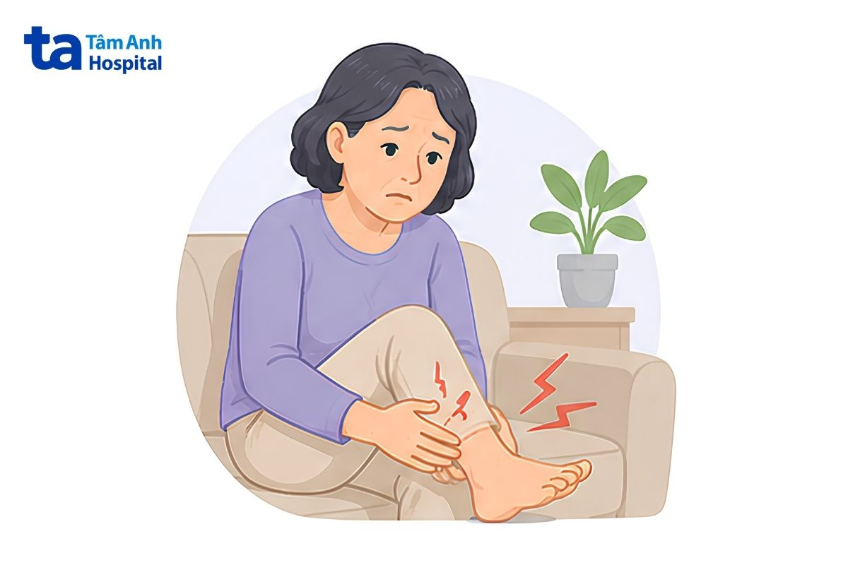 tê, đau hoặc ngứa ran ở bàn tay, bàn chân