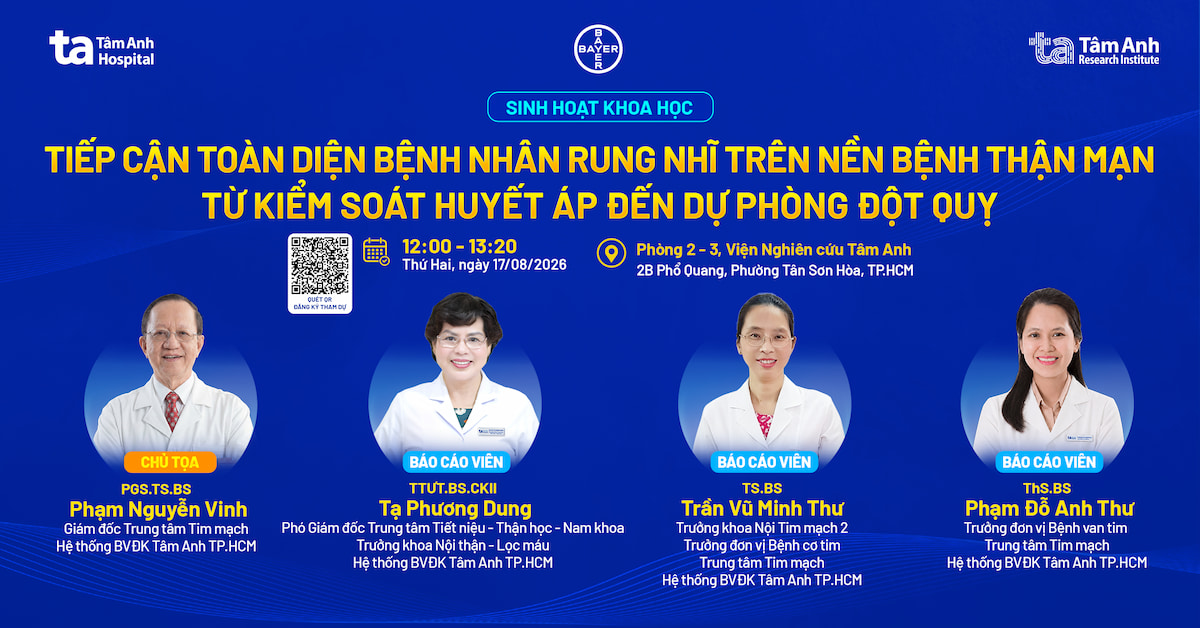 Tiếp cận toàn diện bệnh nhân rung nhĩ trên nền bệnh thận mạn: Từ kiểm soát huyết áp đến dự phòng đột quỵ