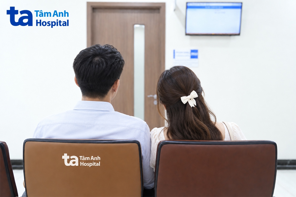 Anh Minh và vợ sắp cưới đến khám sức khỏe tổng quát tiền hôn nhân