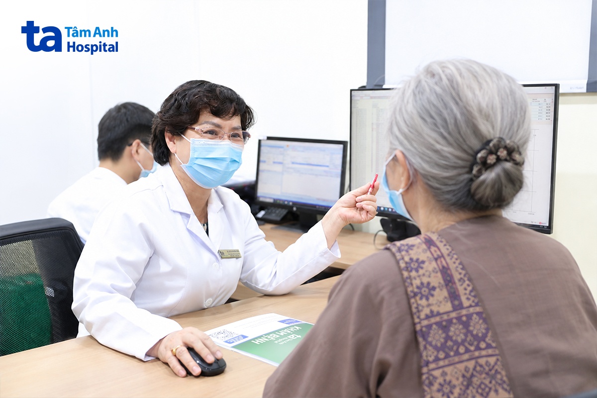bệnh nhân khám với bác sĩ dung