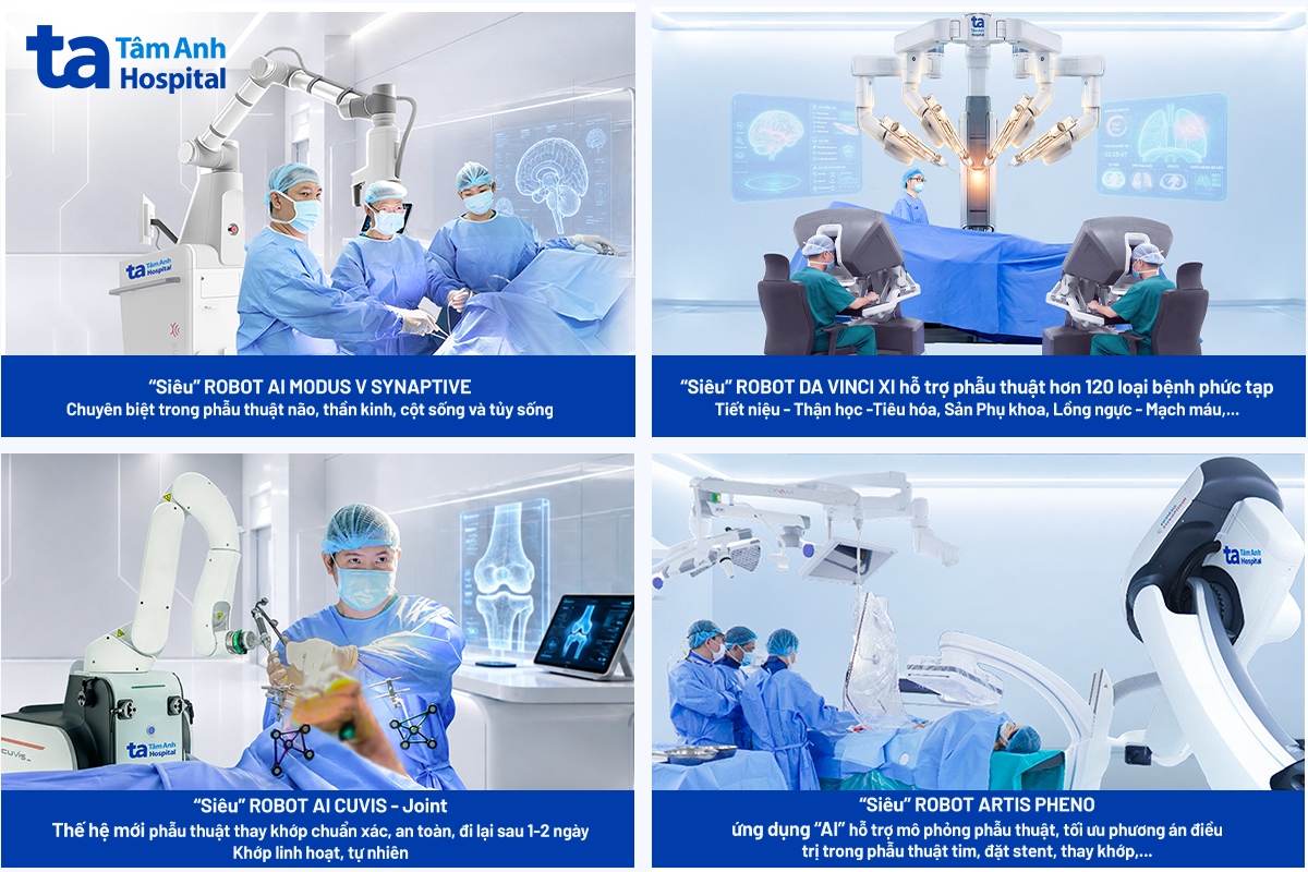 Bệnh viện Đa khoa Tâm Anh đầu tư lớn và đồng bộ hệ sinh thái robot phẫu thuật, can thiệp, mở rộng khả năng điều trị chính xác