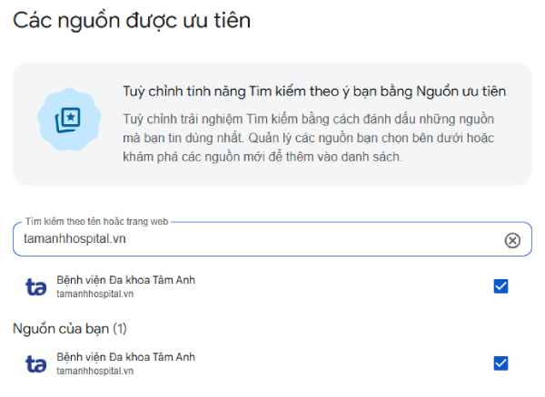 Thêm Bệnh viện Đa khoa Tâm Anh trên Google