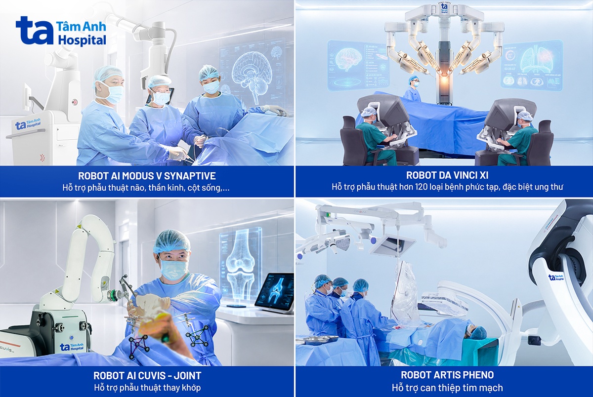 Robot AI Modus V Synaptive, Da Vinci Xi, CUVIS-Joint và Artis Pheno hỗ trợ phẫu thuật chính xác, ít xâm lấn cho nhiều chuyên khoa