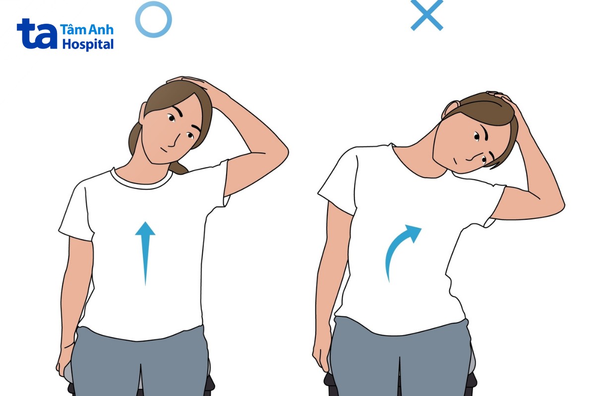 tập kéo giãn cơ cạnh cột sống cổ và cơ thang