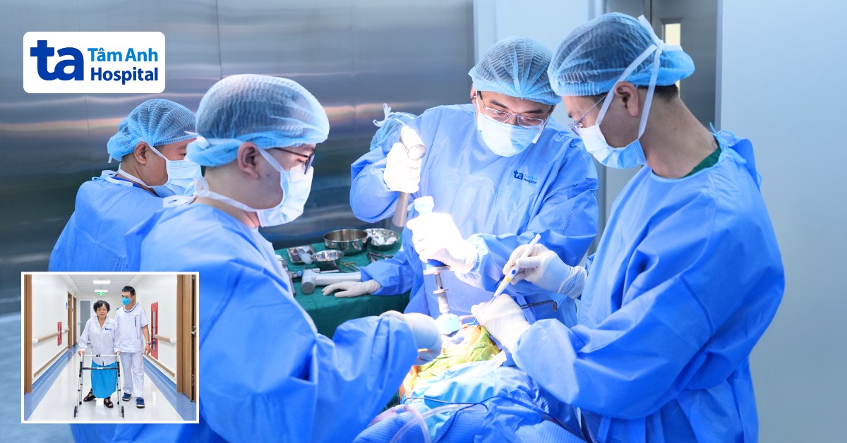 Thay khớp gối cho người phụ nữ bại liệt một chân