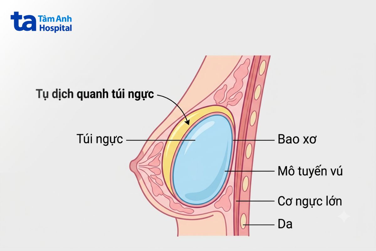 tụ dịch quanh túi ngực được chia làm hai loại: tụ dịch cấp tính và tụ dịch muộn